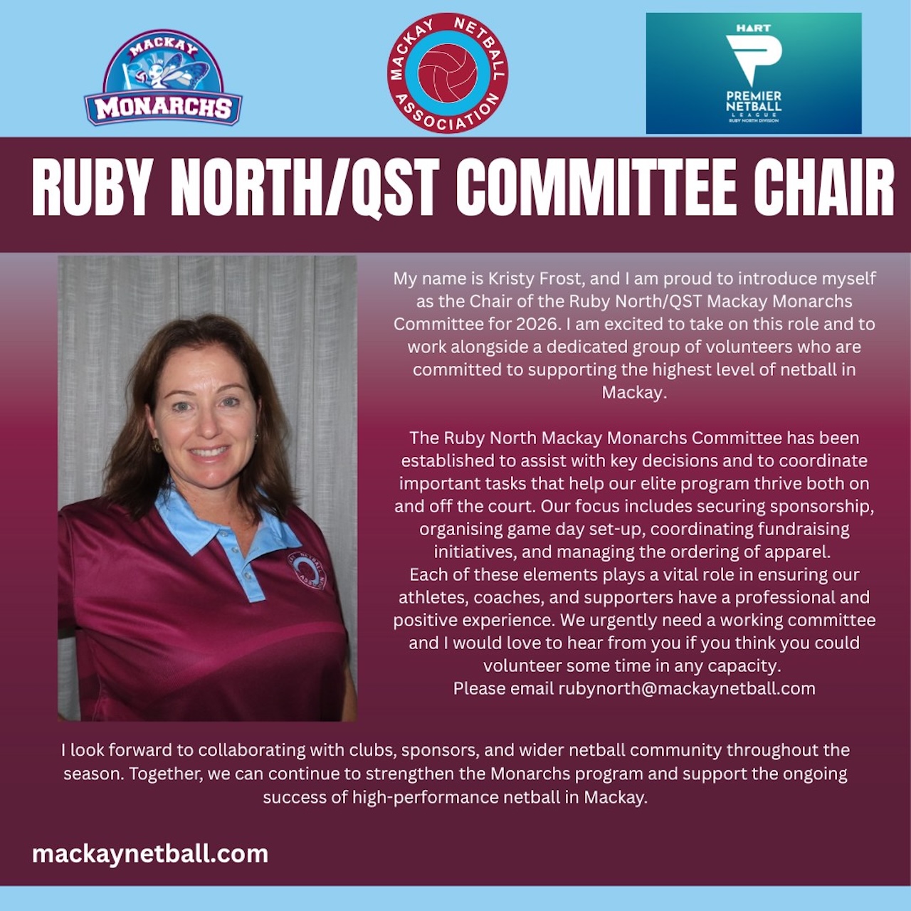 Chair of Ruby North and QST Committee 2026