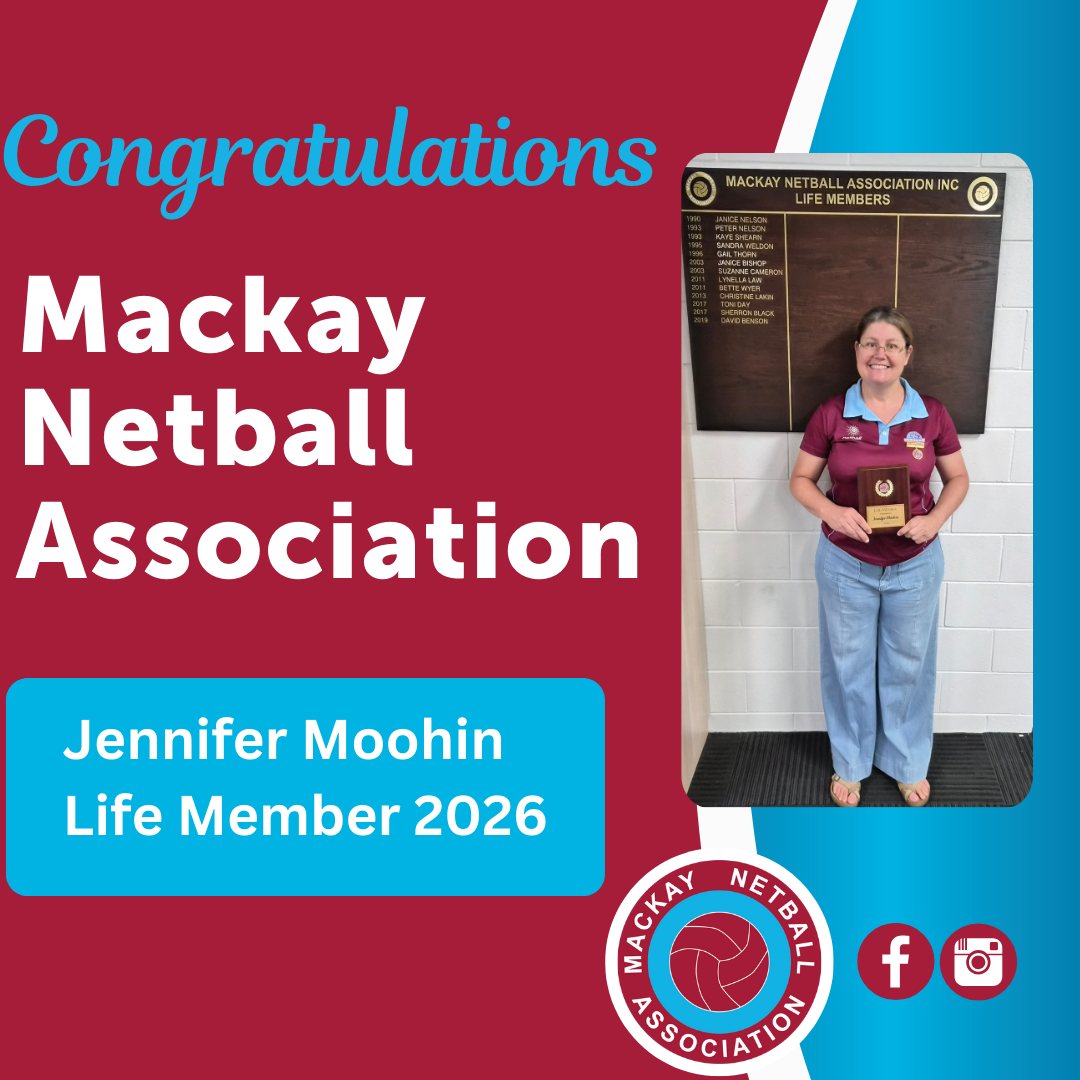 New Mackay Netball Association Life Member, Jennifer Moohin!