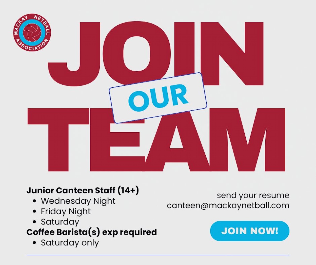 Join our Canteen and Coffee Shop Team
