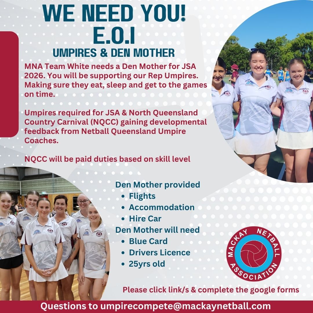 Umpires & Den Mother EOI - JSA & NQCC